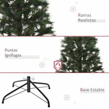 HOMCOM Árbol de Navidad 150 cm Artificial con 219 Agujas de Pino de PVC Ignífugo Base Plegable y Soporte de Acero Montaje Rápido Decoración Navideña para Interiores Verde - Verde - Ver 8