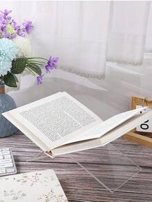 Acrylic Reading Bookshelf, Book Display Stand, Reading Tray Holder - White - View 2