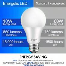 6Piezas de Bombilla LED A19 , 10W eficientes, equivalente a 80 W, 6500 K, 850 lúmenes, esmerilada, no regulable, bombilla Led con certificación UL - Blanco - Ver 5