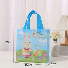12PCS Easter Gift Bags Easter Bags With Handles Happy Easter Bunny Gift Bags With Handles - Multicolor - View 5