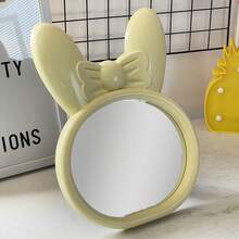 Simmer Stone Rabbit Ear Bow Asymmetric Makeup Mirror Tabletop Vanity Mirror Cosmetic Desktop Mirror Hanging Wall Mirrors Desk Countertop Dressing For Home Bedroom Decorative - Yellow - View 2