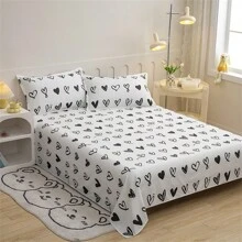 3pcs Soft Skin-Friendly Printed Bedsheet & Pillowcase Set, & Simple Style, Multi-Size Optional, Suitable For Bedroom, All Seasons - Multicolor - View 4