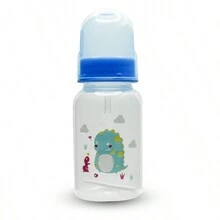 1pc 125ml Standard Caliber Straight Baby Milk Bottle Made Of Pp Material, Anti-Fall Design For Pets - Blue - View 4