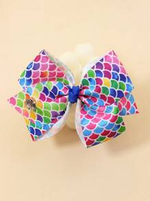 6pcs Girls' Digital Printed Pink Hair Clips For Small, Middle And Large Size - Blue - View 4