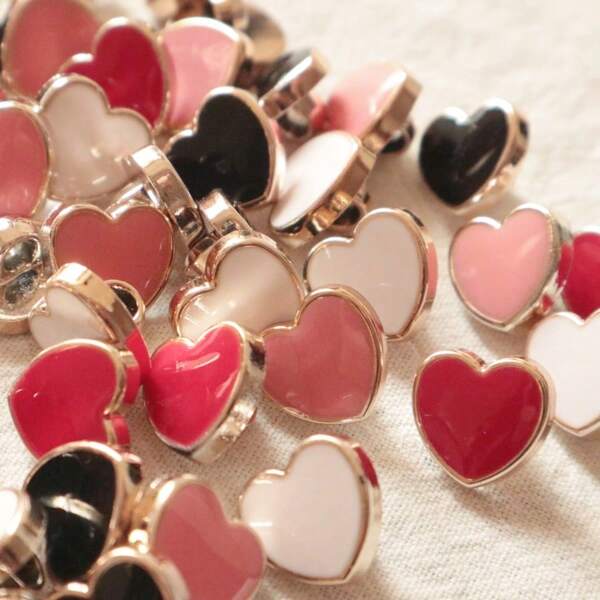 10/20/30/50/100 piezas Botones de plástico en forma de corazón, botones decorativos para suéter, cárdigan, camisa, manualidades DIY