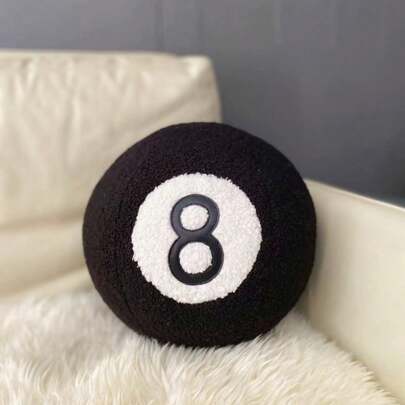 1pc Plush 3D Sports Themed Decorative Throw Pillow, Featuring Football, Basketball, Soccer, Tennis, Billiards, Suitable For Sofa, Home Decor, All Seasons