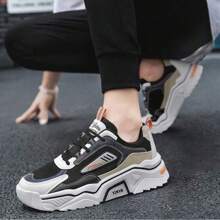 新款男士时尚运动鞋，学生低帮运动鞋 - 黑橘 - 查看 1