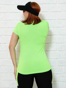 Women Sports Tees & Tanks - Màu xanh chanh - Xem 3