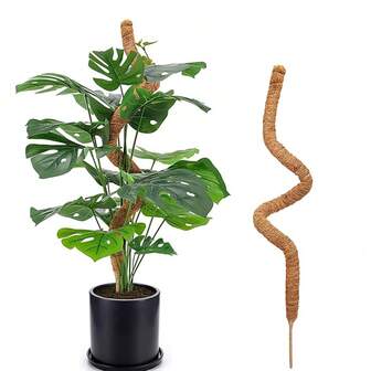 1pc 28 Inch Moss Pole, Bendable Moss Pole For Plants Monstera, Moss Poles For Climbing Plants Indoor, Handmade Coco Coir Plant Pole Sticks Support Stakes For Potted Plants