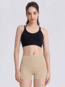 High Waist Naked Sensation Tight Yoga Leggings, Peach Lifting Sport Yoga Pants For Women - 咖啡棕 - 查看 8