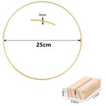 金色金屬花環,帶木質底座,用於婚禮派對桌面中心裝飾,人工花圈diy製作 - 金色 - 查看 4