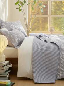 Bedsure Valentine's Day Quilt Set - 3 Pcs, Reversible Quilt Bedding Set, Polyester Microfiber Material, Lightweight Bedspread, Coverlet Set With 2 Pillow Shams, For Spring Decor, Wedding Decor, Easter Decor, Room Decor, Home Decor - Frost Grey - View 3