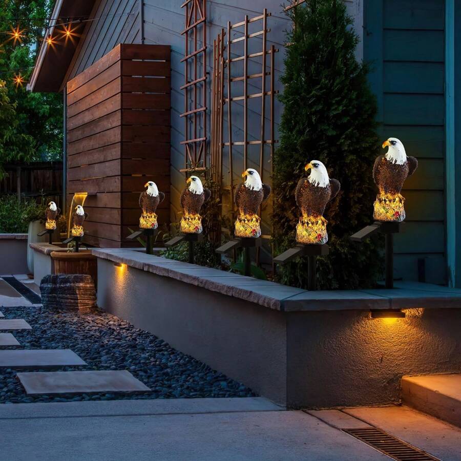 Luminária Solar Decorativa Eagle Para Jardim, Luminária Solar
