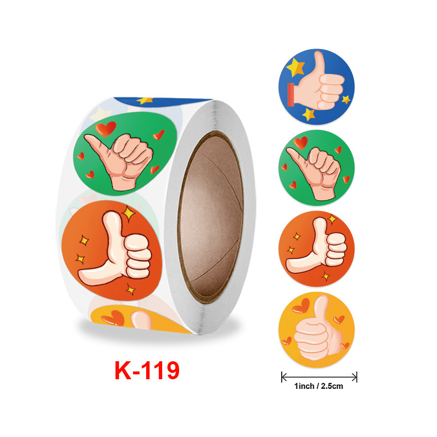 500pcs Cartoon Thumbs Up Like Stickers For Classroom Decorations And