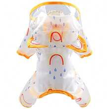 1pc Dog Raincoat, Transparent Waterproof Rainbow Rain Jacket, Suitable For Teddy, Bichon, All Seasons, Small/Medium Sized Dogs - Yellow - View 3