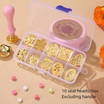 10 st/5 st sigillhuvud vintage vaxsigill stämpeltillbehör stämpelhuvud dekorerade kuvert, bröllopsinbjudningar, gratulationskort