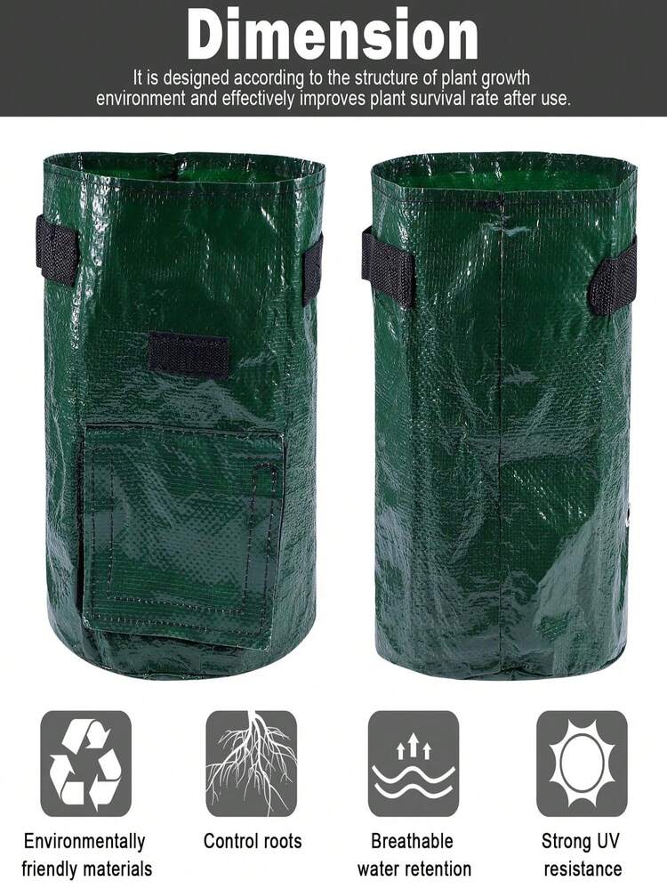 Confezione da 2 sacchi per piantagione in tessuto non tessuto da 38 litri - 10 galloni - 40 x 30 cm - con manici per il trasporto - per giardino, serra, ecc. - Sacco per piantagione