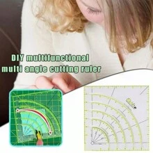 Conjunto De Reglas De Costura De 3 Paquetes, Regla De Corte De Círculo De Acolchado Con Formas De Arco, Abanico Y Hexágono, Plantilla De Acrílico Transparente Para Medir, Cortar Y Acolchar Manualidades De Costura Diy - Multicolor - Ver 7