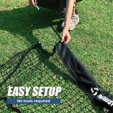 Patiassy 7 Ft X 7 Ft Baseball Softball Hitting Pitching Practice Net With Batting Tee And Batter Portable Baseball Net With 2 Weighted Baseballs, 2 Baseballs, Carry Bag And Strike Zone