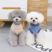 Roupas grossas cáqui de 2 pernas para cães pequenos como poodle, teddy e bichon frisé no outono/inverno