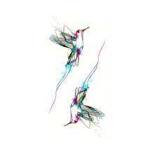 1pc Colorful Swallow Bird Temporary Tattoo Sticker For Arm, Waterproof & Long Lasting For Party - Multicolor - View 2