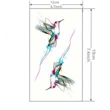 1pc Colorful Swallow Bird Temporary Tattoo Sticker For Arm, Waterproof & Long Lasting For Party - Multicolor - View 3
