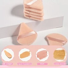 Conjunto De 9 Esponjas De Maquillaje Con Forma De Triángulo, Suave Y Adecuado Para Usar Con Productos Húmedos Y Secos, Que Incluye Esponjas Para Corrector, Polvo, Base Y Rubor, Disponible En 3 Colores - Multicolor - Ver 2
