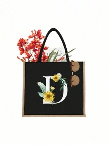 Túi xách màu đen in chữ 1 chiếc với thiết kế viền vải lanh màu vàng, đơn giản và hào phóng, quà tặng ngày lễ tình nhân, túi quà cưới cá nhân cho phù dâu nữ, túi trang điểm, túi lưu trữ du lịch đơn giản, ví mỹ phẩm màu trơn, túi trang điểm du lịch sức chứa lớn: Rất thích hợp cho hoạt động ngoài trời Sắc đẹp! Thích hợp cho đám cưới, bãi biển và ngày lễ, đây là một món quà tuyệt vời cho phụ nữ, mẹ, giáo viên, bạn bè và phù dâu. Túi lớn thích hợp cho học sinh, sinh viên đi học trở lại và giáo viên. Nó là - màu đen - Xem 27