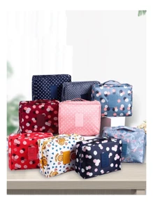 Large Capacity Waterproof Portable Organizer Bags Multi-Compartment Fashion Zipper Holder Boxes Multifunctional Bag Travel Accessories For Women RANDOM COLORS