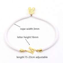 1件女士經典可調節字母繩手鐲