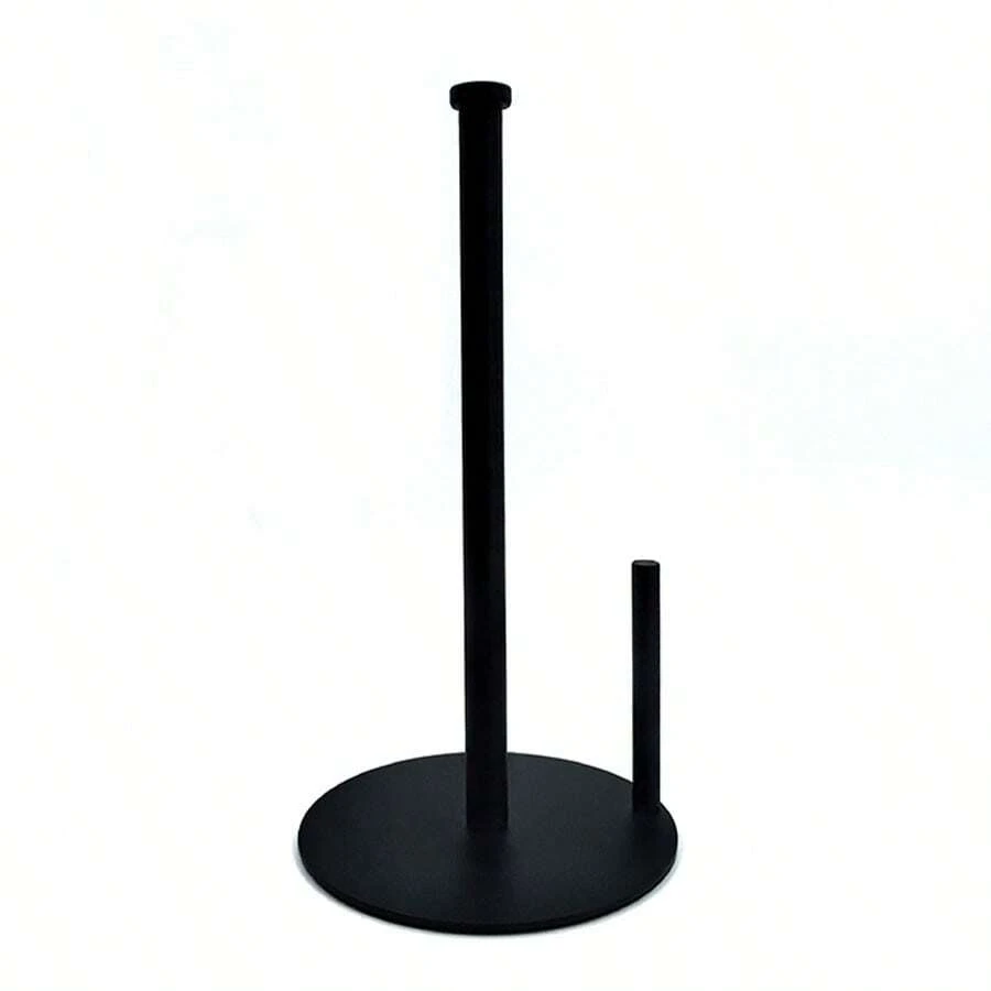 Paper Towel Holder Black Kitchen Roll Holder, Premium Stainless Steel, One-Handed Operation Countertop Dispenser With Weighted Base - Black - View 1