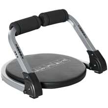 HOMCOM Appareil à abdominaux crunch musculation compact et pliable 3 niveaux de résistance - Noir - Voir 1