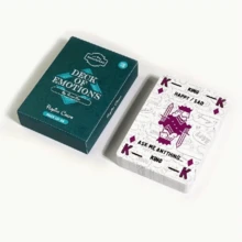 Board Game:54pcs Playing Cards Including Questions About Feelings And Emotions, Promoting Mental Health And Strengthening Bonds Between Family And Friends - Green - View 2