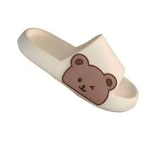Sandalias Unisex con diseño de oso kawaii, con punta abierta y suela gruesa muy acolchada. - Blanco - Ver 8