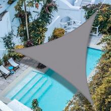 1PC Sun Shade Sail Triangle Rectangle Square Waterproof 98% UV Block Awning Shade Sails Canopy Sunscreen Cover Tents For Patios Garden Swimming Pool Outdoor Camping With Installation Diy Ropes, Light Grey