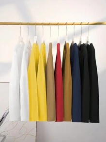 女款跑步上衣長袖純色圓領襯衫休閒運動透氣舒適下裝健身運動瑜珈服女裝 - 紅色 - 查看 6