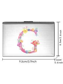 金属卡盒可容纳 6 张卡，男士 RFID 屏蔽金属超薄钱包信用卡夹超薄钱包钱包卡套首字母名称 A 到 Z 字母印刷防扫描信用卡夹薄型身份证件套圣诞节礼物感恩节礼物 Y2K - 銀色 - 查看 2