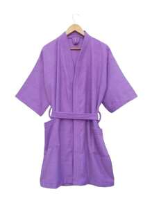 Bata de Baño Unisex Microfibra - Unitalla Lila - Lila Púrpura - Ver 2