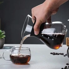 1 bình pha cà phê thủy tinh borosilicate cao 400ml/600ml có bộ lọc bằng thép không gỉ, vạch chia độ và tay cầm chịu nhiệt, đồ dùng học tập - trong suốt - Xem 3