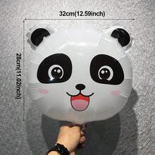 2pcs Panda Head Shaped Aluminum Foil Balloons For Birthday Party Decoration - Black and White - View 2