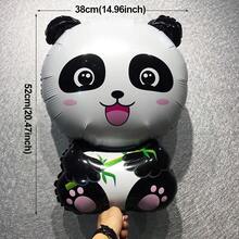 2pcs Panda Head Shaped Aluminum Foil Balloons For Birthday Party Decoration - Black and White - View 3