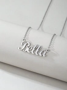 1 Peça Pingente Colar De Aço Inoxidável Dourado E Prateado Com Letra Em Inglês, Colar Fashion Simples E Versátil Para Homens E Mulheres(no Máximo 1 Nome Em Inglês)
