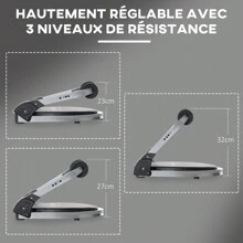 HOMCOM Appareil à abdominaux crunch musculation compact et pliable 3 niveaux de résistance - Noir - Voir 5
