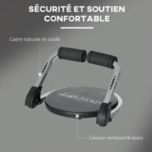 HOMCOM Appareil à abdominaux crunch musculation compact et pliable 3 niveaux de résistance - Noir - Voir 6