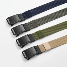 Phong cách chiến thuật dành cho nam giới Có thể điều chỉnh độ dài thắt lưng vải giải trí ngoài trời có khóa tự động bằng kim loại, thắt lưng học sinh dệt nylon mô phỏng thông thường - Nhiều màu - Xem 1