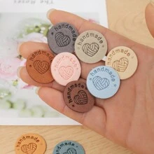 10pcs Random Color Heart Pattern DIY Sewing Label, Round Tag For DIY Hand Craft - Multicolor - View 2