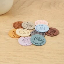 10pcs Random Color Heart Pattern DIY Sewing Label, Round Tag For DIY Hand Craft - Multicolor - View 4