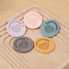 10pcs Random Color Heart Pattern DIY Sewing Label, Round Tag For DIY Hand Craft - Multicolor - View 7