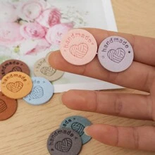 10pcs Random Color Heart Pattern DIY Sewing Label, Round Tag For DIY Hand Craft - Multicolor - View 8