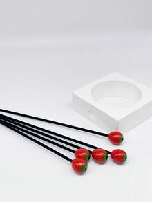 5pcs/Set Diy Red Strawberry Fruit Scented Diffuser Sticks For Home Fragrance, No Flame, Odor Elimination - Multicolor - View 6